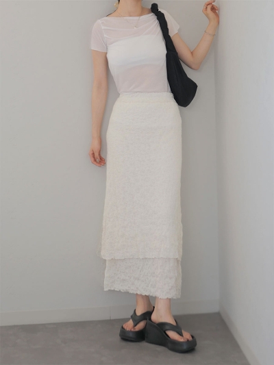 emboss layered skirt