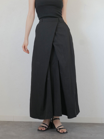 wrap flare skirt