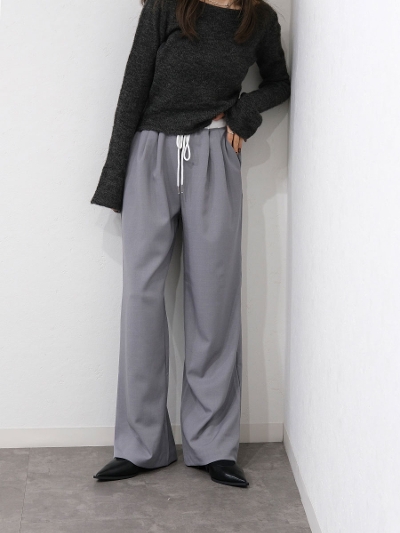 double waist tuck pants