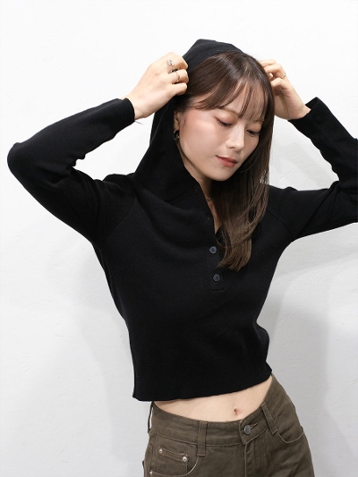 cropped hoodie knit